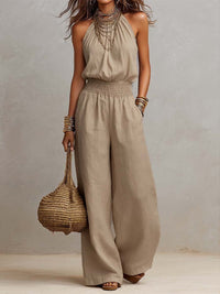 ISADORA | Halter Neck Wide-Leg Jumpsuit