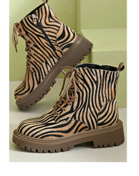Sloane™ | Zebra Lace-Up Boots for Her
