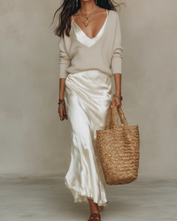 Anaïs | Elegant Satin Midi Dress