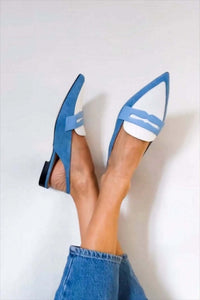 Jacqueline | Blue Slingback Loafers for Her