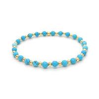 Vintage Turquoise Beaded Cross Charm Bracelet