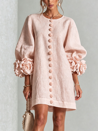 Florence - Floral Button-Down Mini Dress