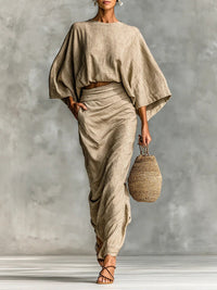 Julia | 2-Piece Set with Batwing Top and Maxi Skirt