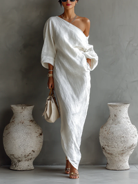 Lisette | Elegant Asymmetric Maxi Dress