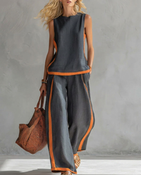 FLORA | Vest and Wide-Leg Pants Set