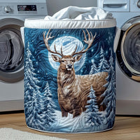 Moonlit Winter Stag Laundry Basket