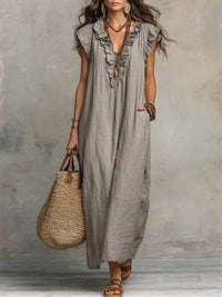 Ivara - Premium Linen Maxi Dress