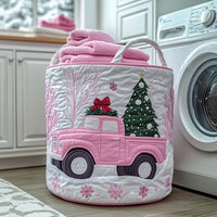 Pink Christmas Pickup Laundry Basket - 2